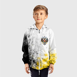 Ветровка с капюшоном детская RUSSIAN EMPIRE - ГЕРБ Краска, цвет: 3D-белый — фото 2