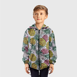 Ветровка с капюшоном детская Ананасовый урожай, цвет: 3D-черный — фото 2