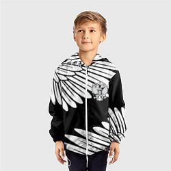 Ветровка с капюшоном детская КРЫЛЬЯ СВОБОДЫ ГЕРБ РОССИИ, цвет: 3D-белый — фото 2