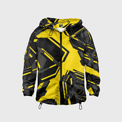 Ветровка с капюшоном детская Абстракция Город, цвет: 3D-черный