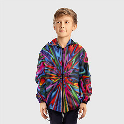 Ветровка с капюшоном детская Color pattern Impressionism, цвет: 3D-черный — фото 2