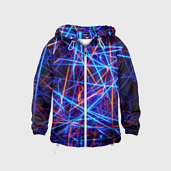 Ветровка с капюшоном детская Neon pattern Fashion 2055, цвет: 3D-белый