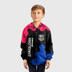Ветровка с капюшоном детская BARCELONA Sport - Графика, цвет: 3D-черный — фото 2