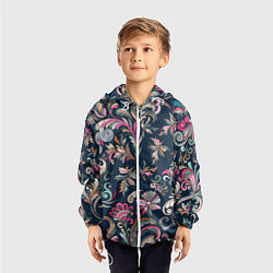 Ветровка с капюшоном детская Холодная хохлома, цвет: 3D-белый — фото 2