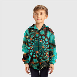 Ветровка с капюшоном детская ТЕКСТУРНЫЕ МОЛЕКУЛЫ TEXTURE MOLECULES, цвет: 3D-черный — фото 2