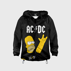 Ветровка с капюшоном детская AC DC ГОМЕР СИМПСОН SIMPSONS, цвет: 3D-черный