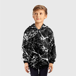 Ветровка с капюшоном детская Текстура чёрного мрамора Texture of black marble, цвет: 3D-черный — фото 2