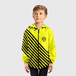 Ветровка с капюшоном детская Borussia черные полосы, цвет: 3D-черный — фото 2