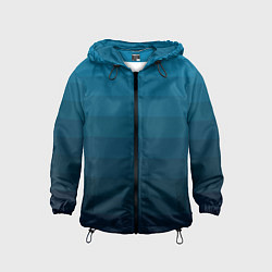 Ветровка с капюшоном детская Blue stripes gradient, цвет: 3D-черный