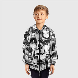 Ветровка с капюшоном детская Komi san pattern, цвет: 3D-черный — фото 2