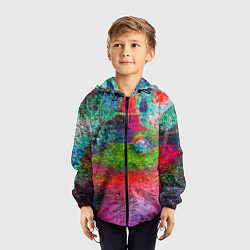 Ветровка с капюшоном детская Pointillism Art Fashion trend, цвет: 3D-черный — фото 2