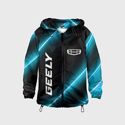 Ветровка с капюшоном детская Geely Неоновые Лампы, цвет: 3D-черный