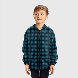 Ветровка с капюшоном детская Black and blue plaid, цвет: 3D-черный — фото 2