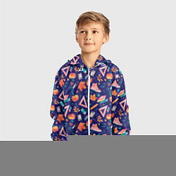 Ветровка с капюшоном детская Школьные атрибуты, цвет: 3D-белый — фото 2