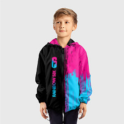 Ветровка с капюшоном детская Rainbow Six - neon gradient: по-вертикали, цвет: 3D-черный — фото 2