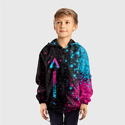 Ветровка с капюшоном детская Apex Legends - neon gradient: по-вертикали, цвет: 3D-черный — фото 2