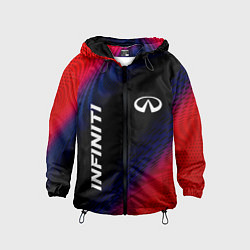 Ветровка с капюшоном детская Infiniti красный карбон, цвет: 3D-черный