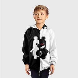 Ветровка с капюшоном детская Monokuma pixel, цвет: 3D-черный — фото 2