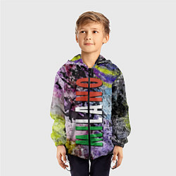 Ветровка с капюшоном детская Avant-garde color texture - Milano, цвет: 3D-черный — фото 2