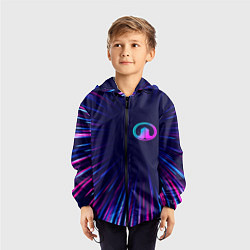 Ветровка с капюшоном детская Great Wall neon speed lines, цвет: 3D-черный — фото 2