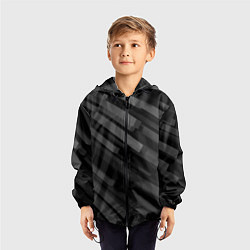Ветровка с капюшоном детская Геометрические объёмные прямоугольники, цвет: 3D-черный — фото 2