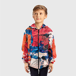 Ветровка с капюшоном детская Текстура из красок, цвет: 3D-черный — фото 2