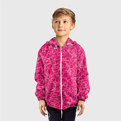 Ветровка с капюшоном детская Особо розовый Девчачий, цвет: 3D-белый — фото 2