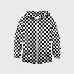 Ветровка с капюшоном детская Шахматное пано, цвет: 3D-белый