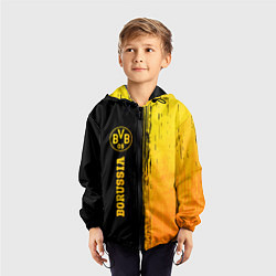 Ветровка с капюшоном детская Borussia - gold gradient: по-вертикали, цвет: 3D-черный — фото 2