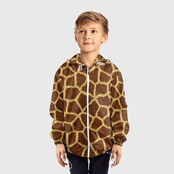 Ветровка с капюшоном детская Текстура жирафа, цвет: 3D-белый — фото 2