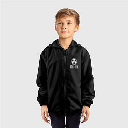 Ветровка с капюшоном детская STALKER лого, цвет: 3D-черный — фото 2