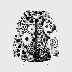 Детская ветровка Шестеренки в черно-белом стиле