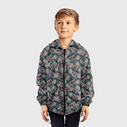 Ветровка с капюшоном детская Стильный геометрический дизайн под брендовые вещи, цвет: 3D-черный — фото 2