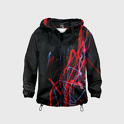 Ветровка с капюшоном детская Дым искры цветные, цвет: 3D-черный