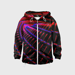 Ветровка с капюшоном детская Geometry neon texture, цвет: 3D-белый