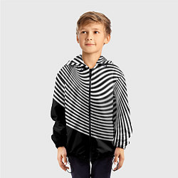 Ветровка с капюшоном детская Trendy raster pattern, цвет: 3D-черный — фото 2