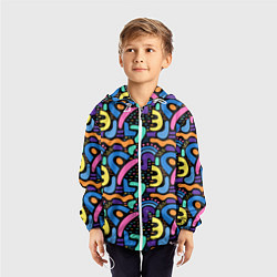 Ветровка с капюшоном детская Multicolored texture pattern, цвет: 3D-белый — фото 2