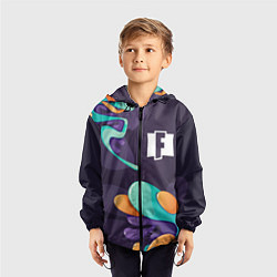 Ветровка с капюшоном детская Fortnite graffity splash, цвет: 3D-черный — фото 2