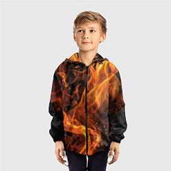 Ветровка с капюшоном детская Пламя удачи, цвет: 3D-черный — фото 2