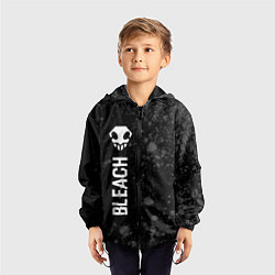 Ветровка с капюшоном детская Bleach glitch на темном фоне: по-вертикали, цвет: 3D-черный — фото 2
