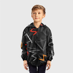 Ветровка с капюшоном детская Паттерн фигуры, цвет: 3D-черный — фото 2