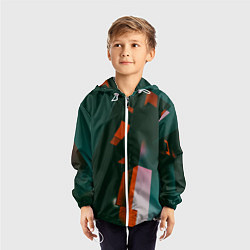 Ветровка с капюшоном детская Сюрреалистичные геометрические фигуры, цвет: 3D-белый — фото 2