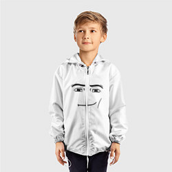 Ветровка с капюшоном детская Одежда Man Face Roblox, цвет: 3D-белый — фото 2