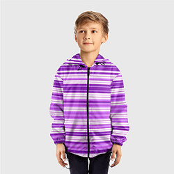 Ветровка с капюшоном детская Фиолетовые полосы, цвет: 3D-черный — фото 2