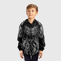 Ветровка с капюшоном детская Киберпанк-модерн, цвет: 3D-черный — фото 2