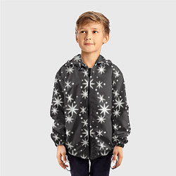 Ветровка с капюшоном детская Звёздные снежинки, цвет: 3D-черный — фото 2
