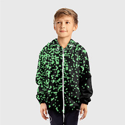 Ветровка с капюшоном детская Green pixel, цвет: 3D-белый — фото 2