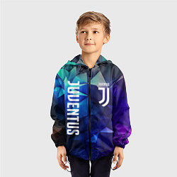Ветровка с капюшоном детская Juventus logo blue, цвет: 3D-черный — фото 2