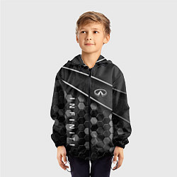 Ветровка с капюшоном детская Infiniti - черный металл, цвет: 3D-черный — фото 2
