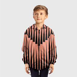 Ветровка с капюшоном детская Терракотовая строгая геометрия, цвет: 3D-черный — фото 2